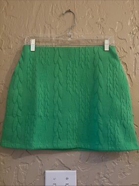 Zara Green Cable-Knit Mini Skirt